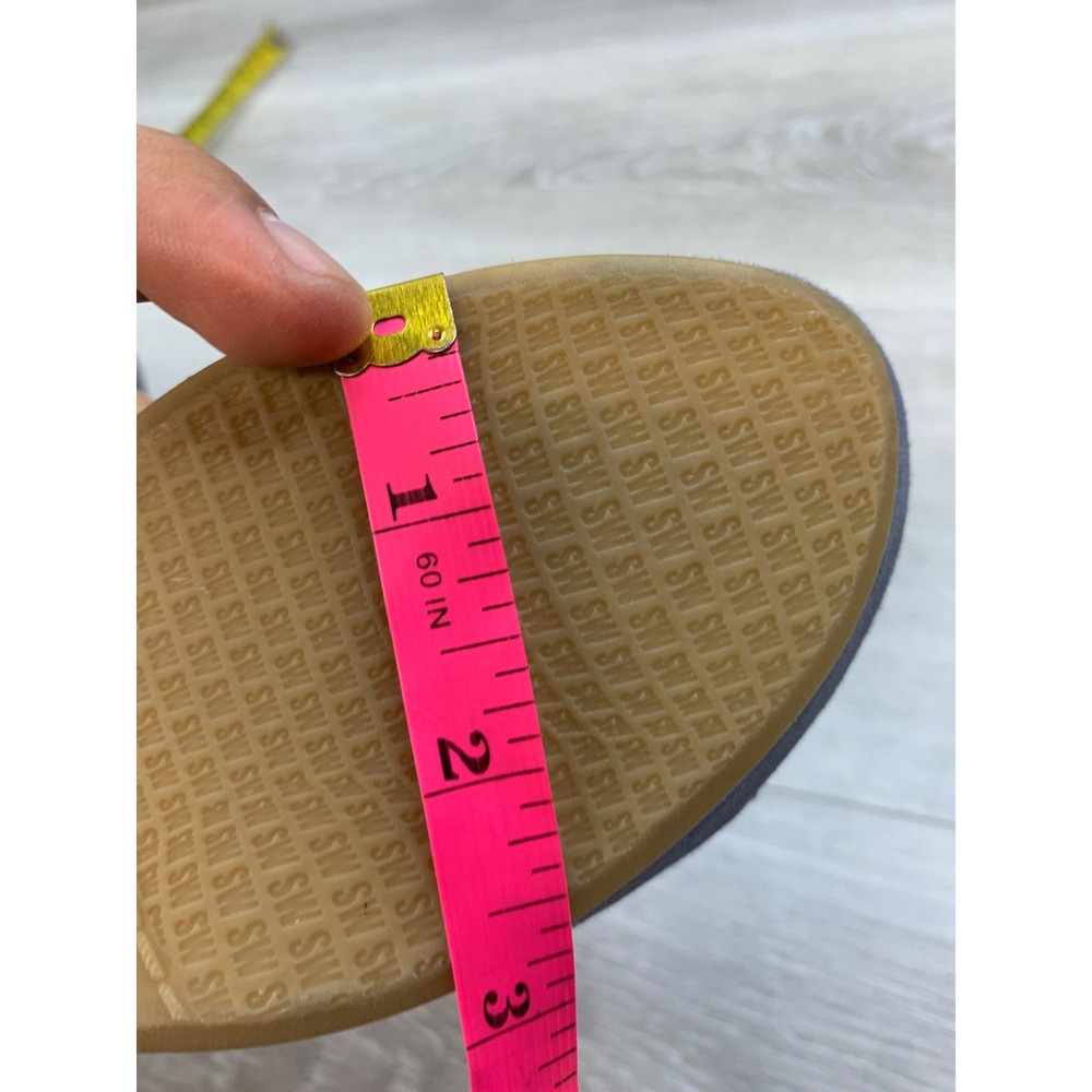 Stuart Weitzman Navy Blue Suede Platform Wedge Sandals Peep Toe Size 6 Spain - Picture 10 of 11